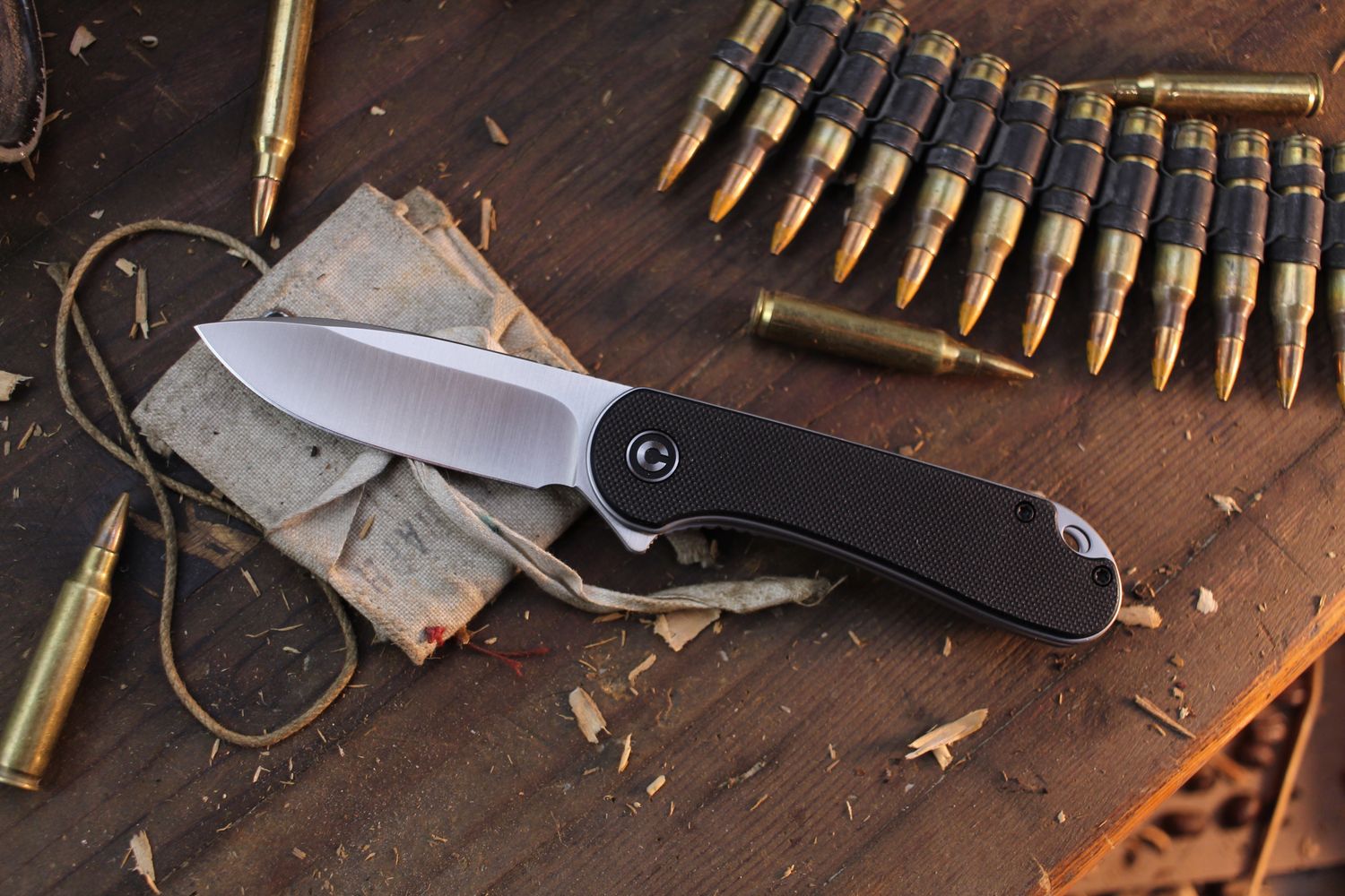 CIVIVI Elementum 2.9&quot; Linerlock Flipper / Black G-10 / Satin D2