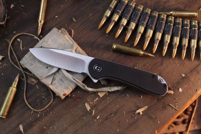 CIVIVI Elementum 2.9&quot; Linerlock Flipper / Black G-10 / Satin D2