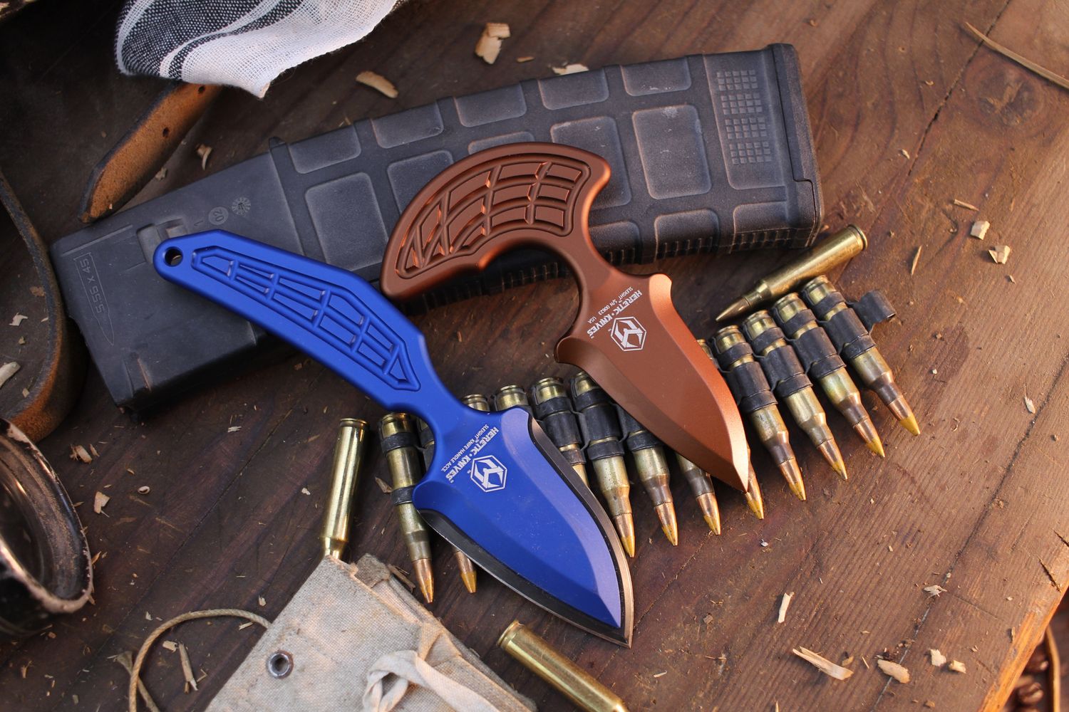 Heretic Knives Sleight Push Dagger Set / Anodized Aluminum / Blackwashed 20CV ( Pre Owned )