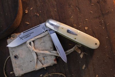 Great Eastern Cutlery #78 Northfield UN-X-LD Bullet End Barlow Slipjoint / Smooth White Bone / Polished 1095 ( Pre Owned )