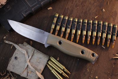 3DK MAK 4" Fixed Drop Point, M390 Blade / Desert Tan G10 handle ( Pre Owned )