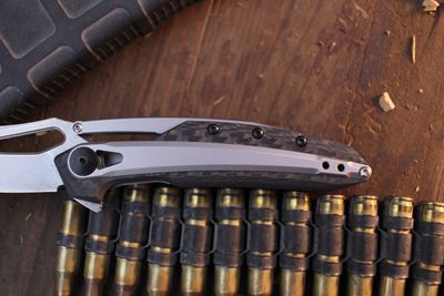 Zero Tolerance 0990 3.25" Frame Lock Flipper / Stainless Steel &amp; Carbon Fiber / Stonewashed 20CV ( Pre Owned )