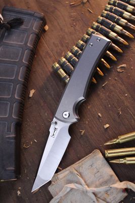 Chaves Redencion 229 3.5&quot; Lee Williams Kickstop Flipper / Stonewash Titanium / Satin M390 Tanto ( Pre Owned )