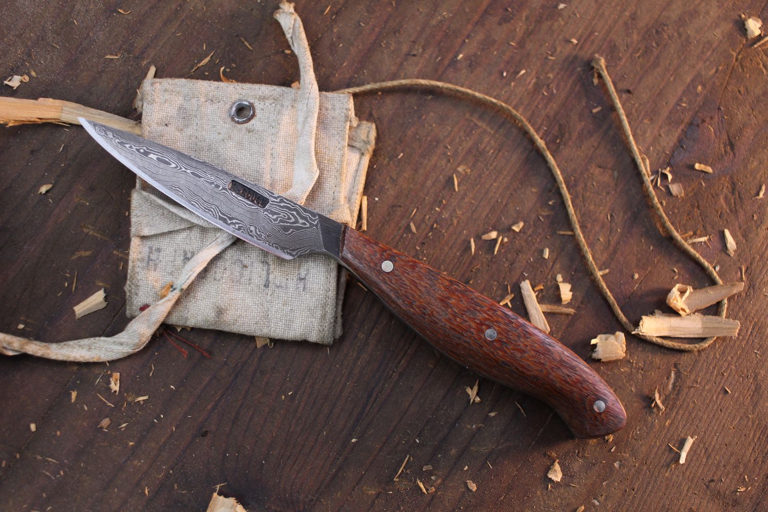 Mark Couch 3&quot; Capper / Lacewood  / Alaskan Forged Damascus
