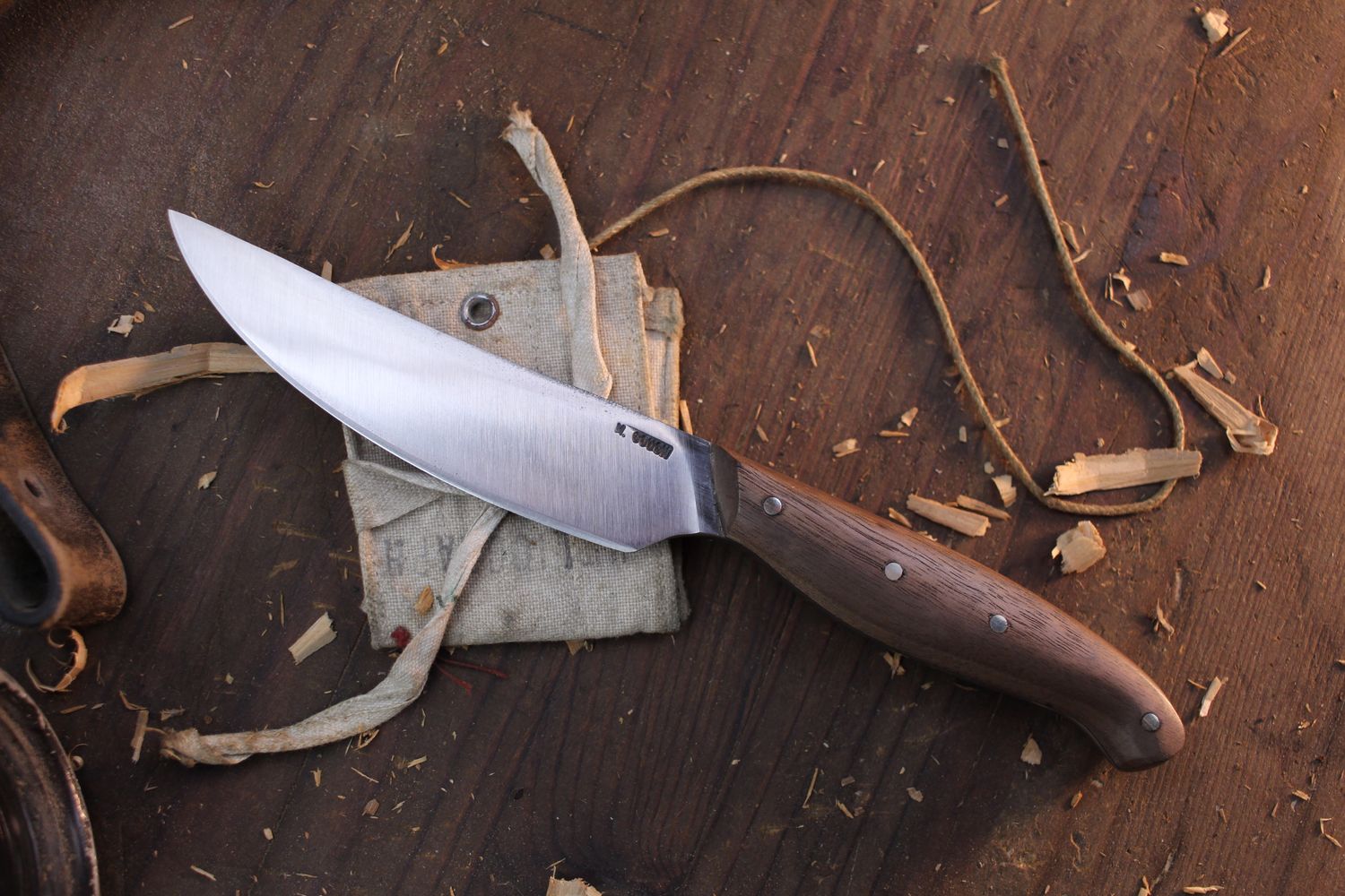 Mark Couch Field Boning Knife 4.5&quot; Fixed Blade / Walnut  / Satin Forged 5211