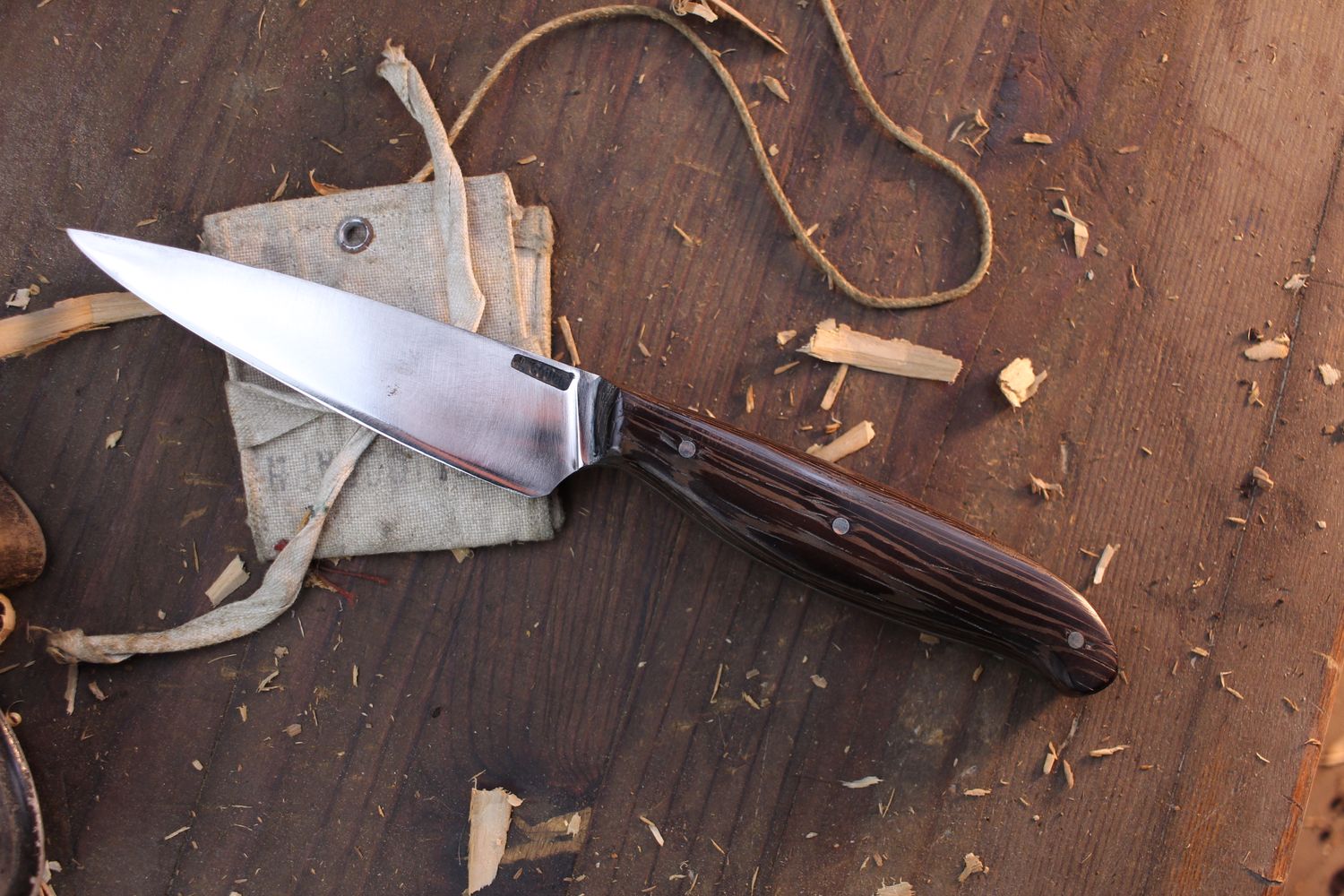 Mark Couch Field Boning Knife 4.25&quot; Fixed Blade / Wenge  / Satin Forged 5211