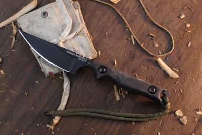TOPS Knives Street Scalpel 2.0 3.13" Fixed Blade / Black Canvas Micarta / Black 1095 ( Pre Owned )