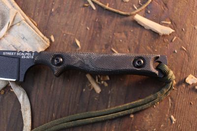 TOPS Knives Street Scalpel 2.0 3.13" Fixed Blade / Black Canvas Micarta / Black 1095 ( Pre Owned )