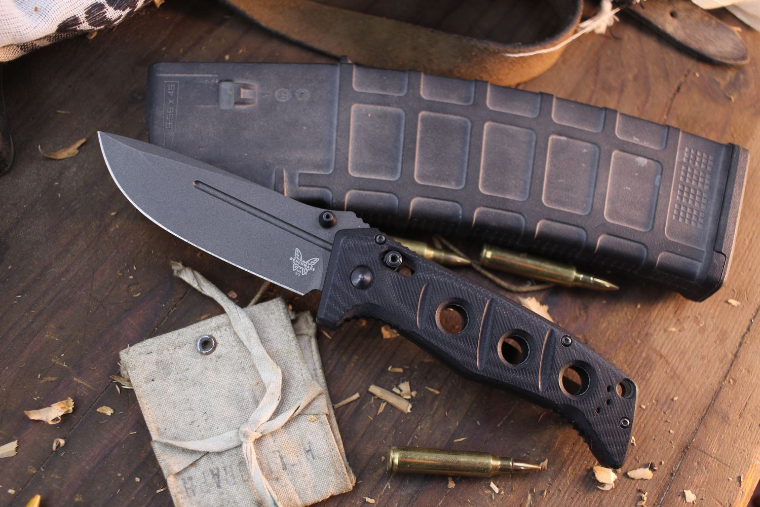Benchmade Adamas 3.82&quot; Axis Lock Knife / Black G-10 / Tungsten Cerakote Cruwear ( Pre Owned )