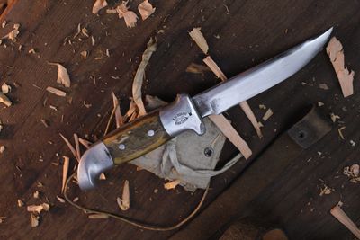 Ruana Knives 12B 5" Fixed Blade / Stag Horn &amp; Cast Aluminum / High Carbon Steel ( Pre Owned )