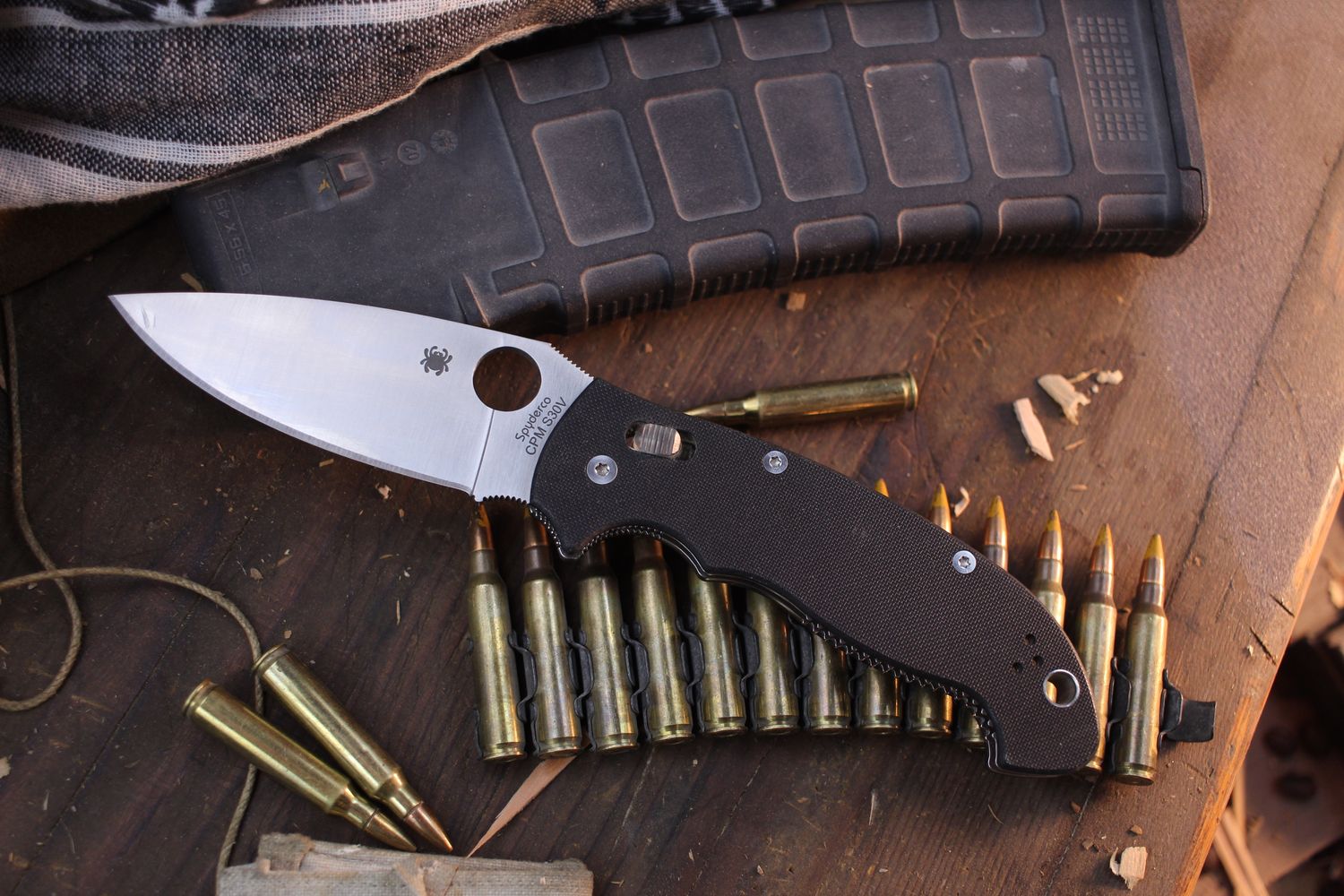 Spyderco Manix 2 3.37&quot; Ball Bearing Lock Folder / Black G-10 / Satin S30V ( Pre Owned )