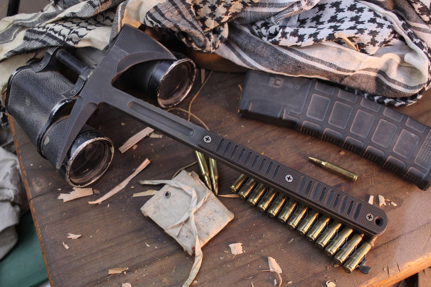 RMJ Tactical Kestrel Tomahawk 13&quot; Overall / Black G-10 / Tungsten Cerakote 80CRV2 ( Pre Owned )