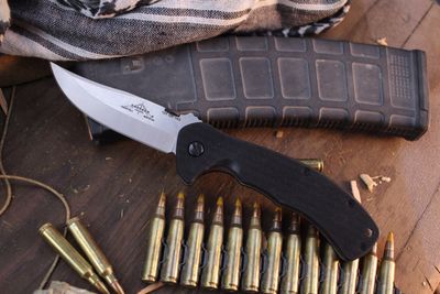 Emerson Signature #101 Series Pancho Villa 3.8&quot; Linerlock Folder / Black G-10 / Stonewashed 154CM ( Pre Owned )