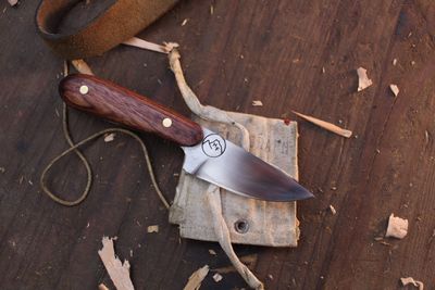 Highlands Forge 2&quot; Fixed Blade Micro Hunter / Ironwood / Satin Forged 1095