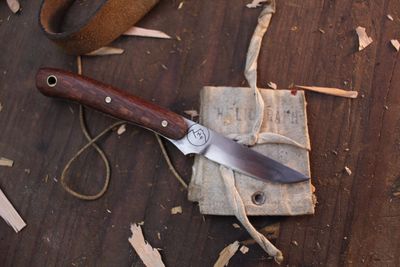 Highland Forge Bird &amp; Trout 2.5&quot; Fixed Blade / Lacewood / Alaskan Forged Satin 1095