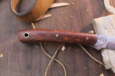 Highland Forge Bird &amp; Trout 2.5" Fixed Blade / Lacewood / Alaskan Forged Satin 1095