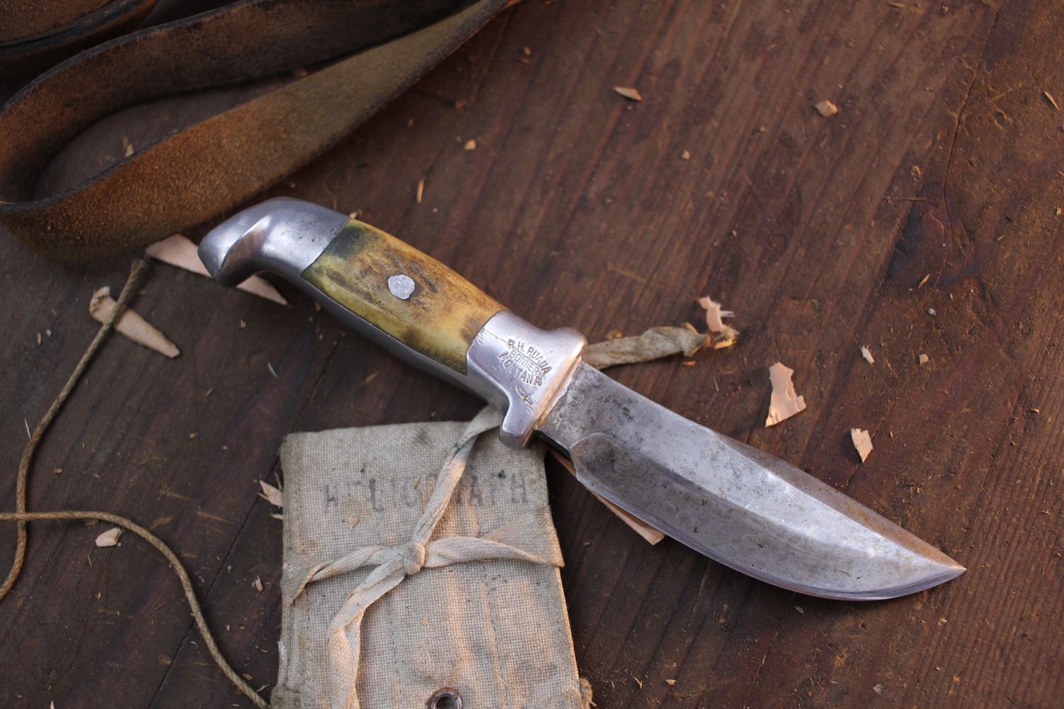 Ruana Knives 13A 4&quot; Fixed Blade / Stag Horn &amp; Cast Aluminum / High Carbon Steel ( Pre Owned )