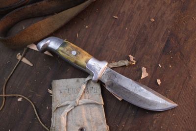 Ruana Knives 13A 4" Fixed Blade / Stag Horn &amp; Cast Aluminum / High Carbon Steel ( Pre Owned )