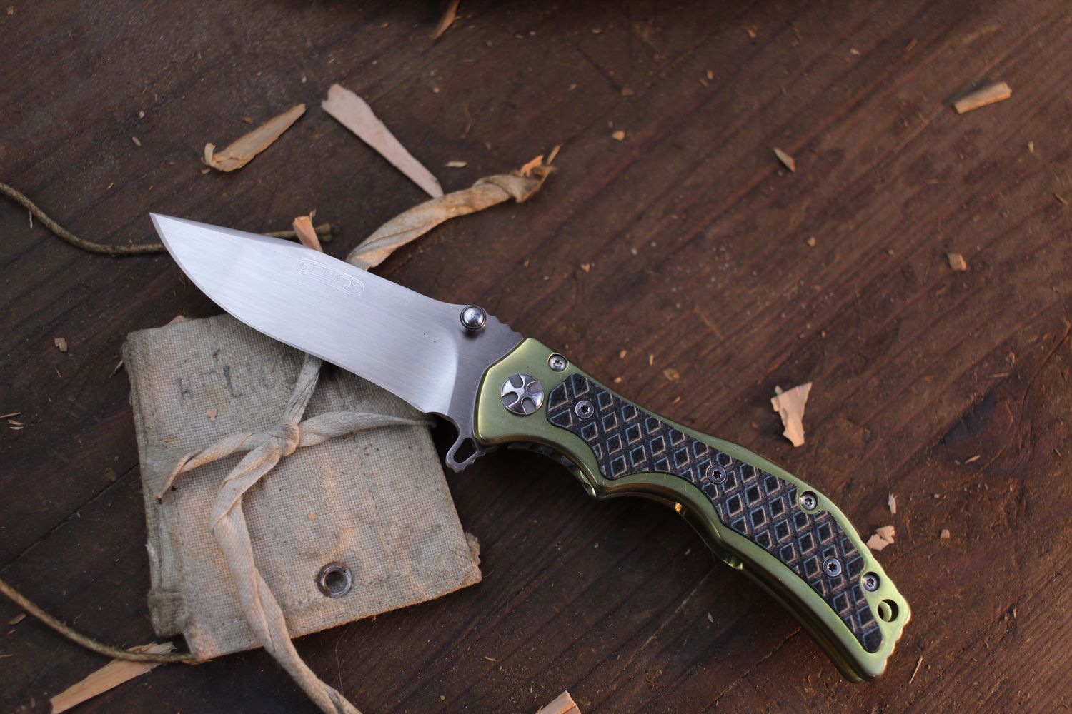 DDR Darrel Ralph Custom Trigger Maze 3.38&quot; Assisted Framelock Flipper / Titanium &amp; Black G-10 / Wiped S35VN ( Pre Owned ) 