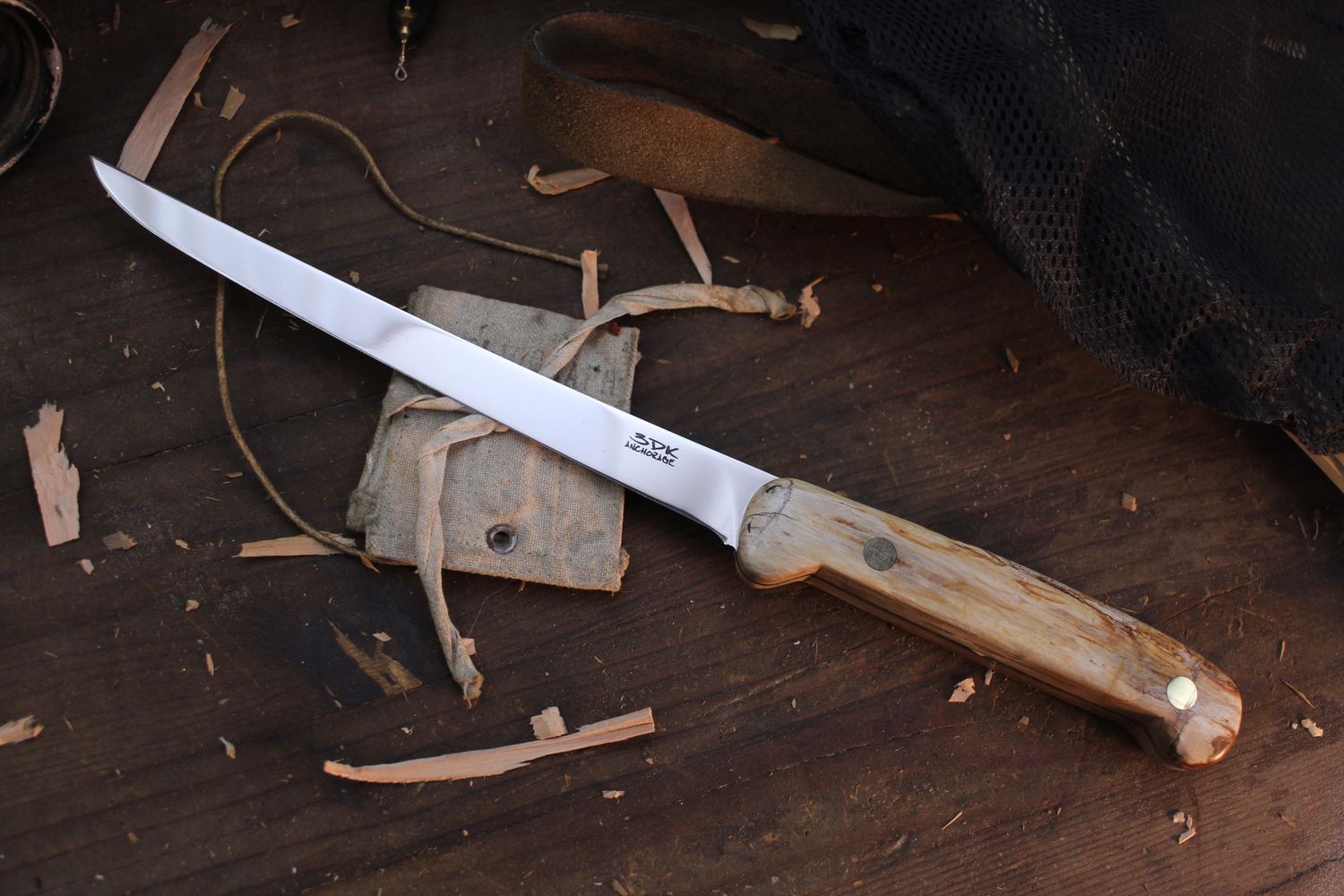 3DK Limited Edition Fisher 8&quot; Fillet Knife, Alaskan Petrified Wood