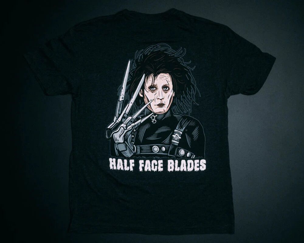 Half Face Blades Edward Scissorhands T-Shirt / Vintage Black / XX-Large