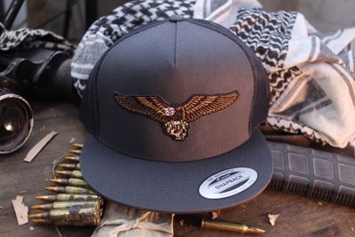 Half Face Blade Grey Eagle Snap Mesh Back Hat