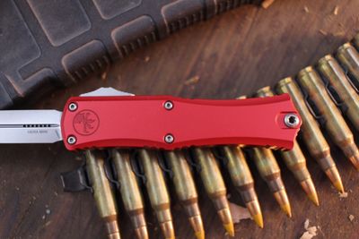 Microtech Mini Hera II D/E 3" OTF AUTO / Red  Aluminum / Stonewashed M390MK