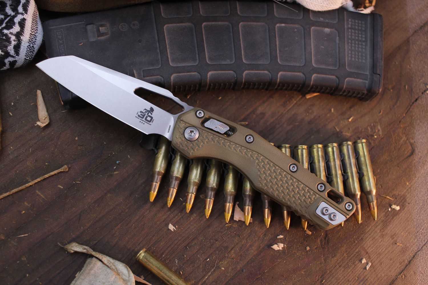 Microtech MSI 30th Anniversary 3.88&quot; RAM-LOK Folder / Dark Earth Polymer / Stonewashed M390MK