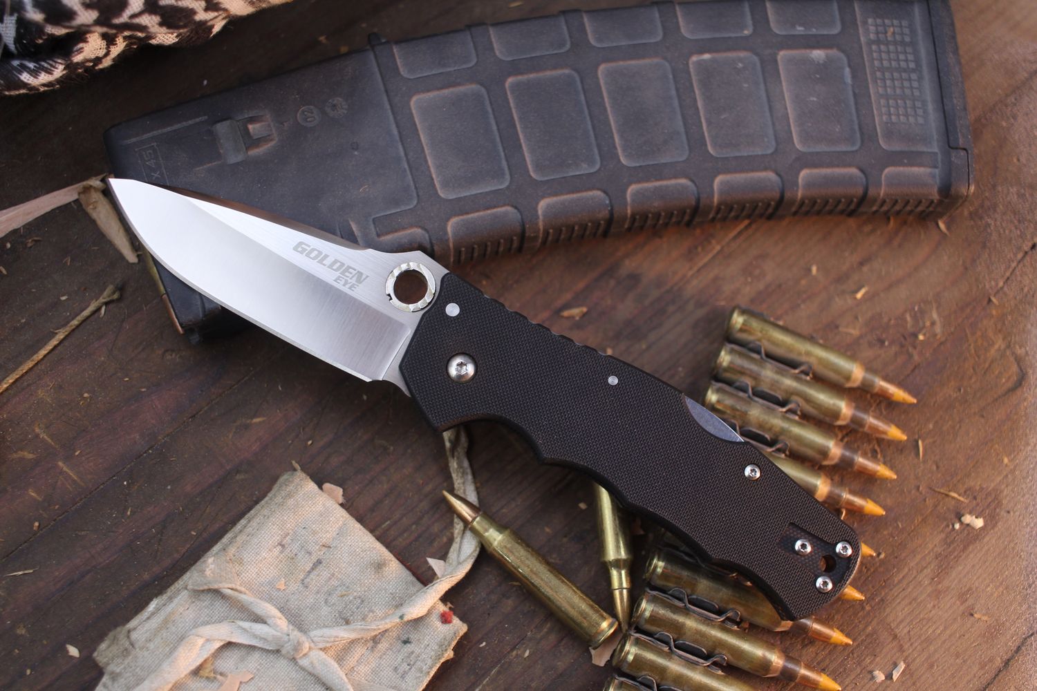 Cold Steel Golden Eye 3.5&quot; Lockback Folder / Black G-10 / Stonewashed S35VN Drop Point ( Pre Owned )