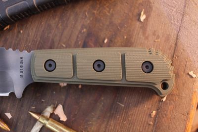 Mick Strider MSS 5" T/E Fixed Blade / OD G10 / Tiger Stripe D2 ( Pre Owned )