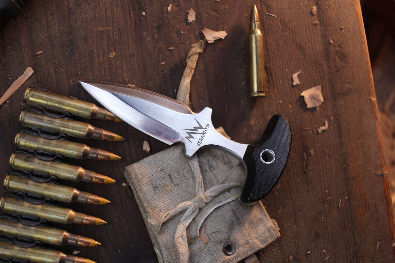 Mercworx Seraphym 3&quot; Push Dagger / Black Micarta / Satin S30V ( Pre Owned )