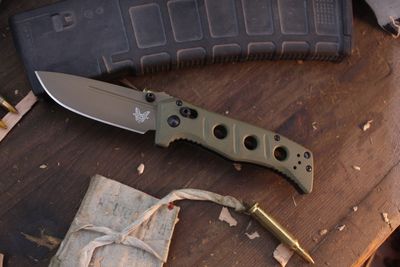 Benchmade Mini Adamas 3.3&quot; AXIS Lock Knife / OD G-10 / FDE CruWear ( Pre Owned )