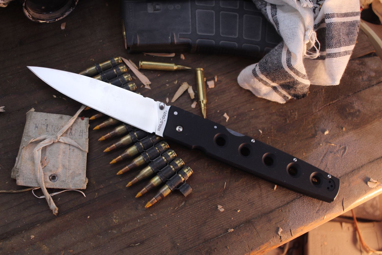Cold Steel Hold Out 6&quot; Folding Knife / Black G10 / Satin S35VN ( Pre Owned )