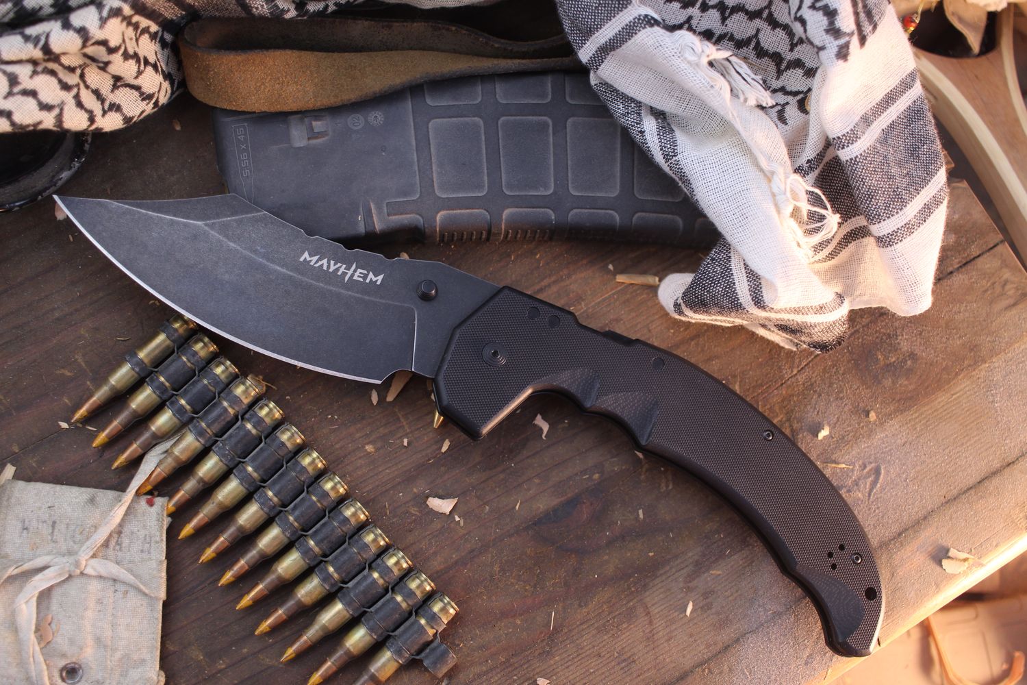 Cold Steel Mayhem Blackout 6&quot; Atlas Lock Folder / Black G-10 / Blackwashed S35VN ( Pre Owned )