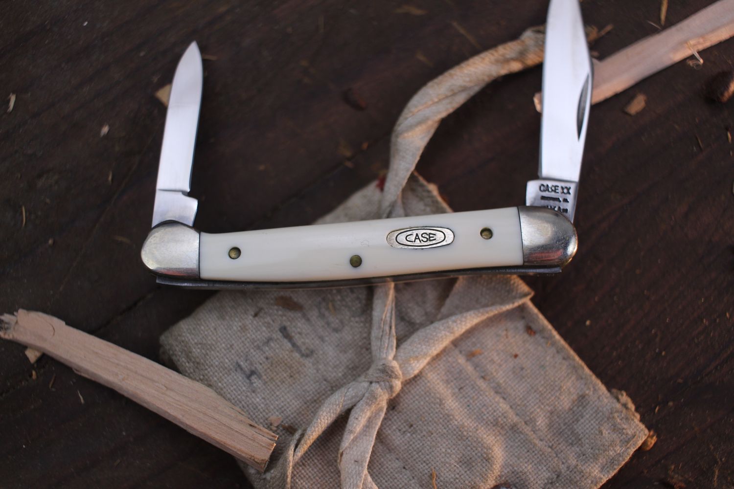 Case Vintage Mini Copperhead 3.125&quot; Closed Slipjoint / Imitation Ivory / Polished Tru-Sharp Stainless ( Pre Owned )