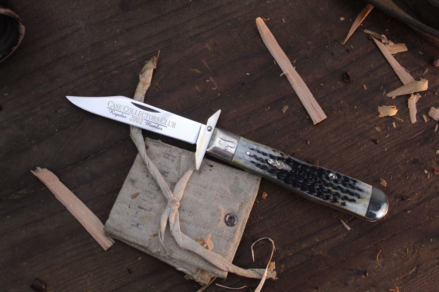 Case Collectors Club Cheetah 3.25&quot; Lockback Folder / Stag / Polished Tru-Sharp Stainless ( Pre Owned )