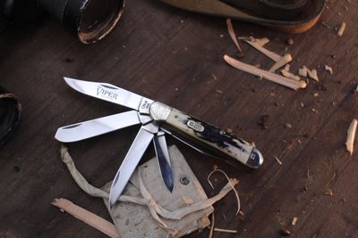 Case Vintage 5 Blade Copperhead 3.89&quot; Closed Slipjoint Folder / Midnight Stag / Polished Tru-Sharp Stainless ( Pre Owned )