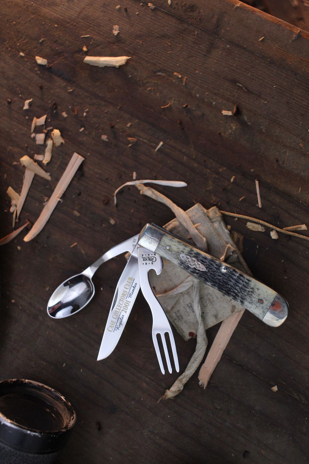 Case Collectors Club Hobo 4.125&quot; Closed Slipjoint Tool / Jigged Bone / Polished Tru-Sharp ( Pre Owned )
