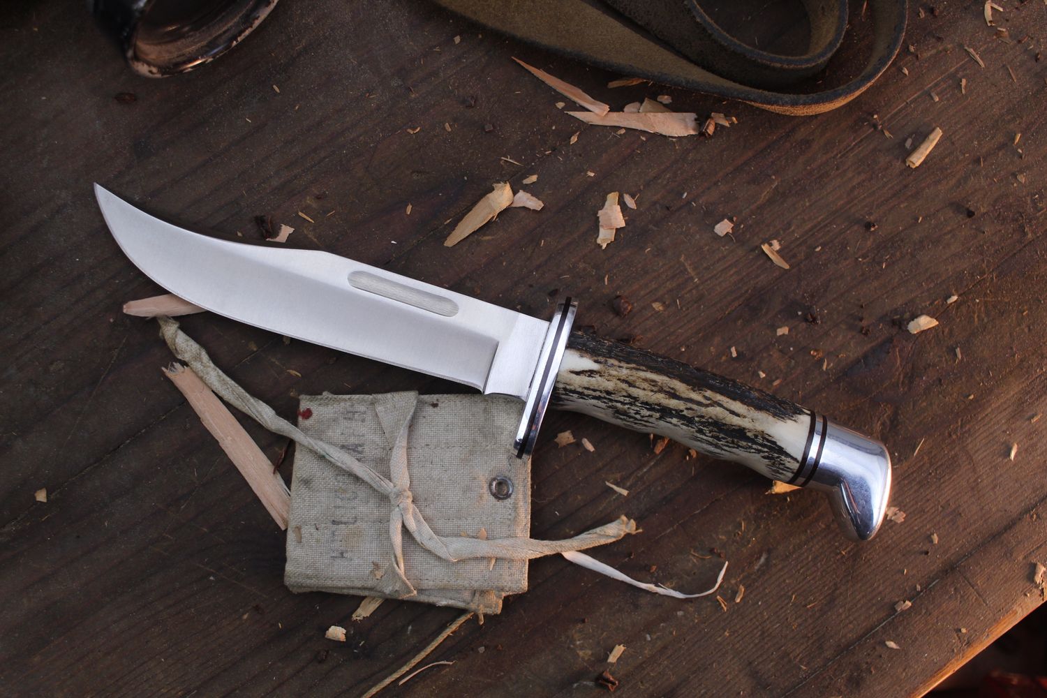 Buck Special 119 6&quot; Fixed Blade  / Stag &amp; Nickle / Satin 420HC ( Pre Owned )