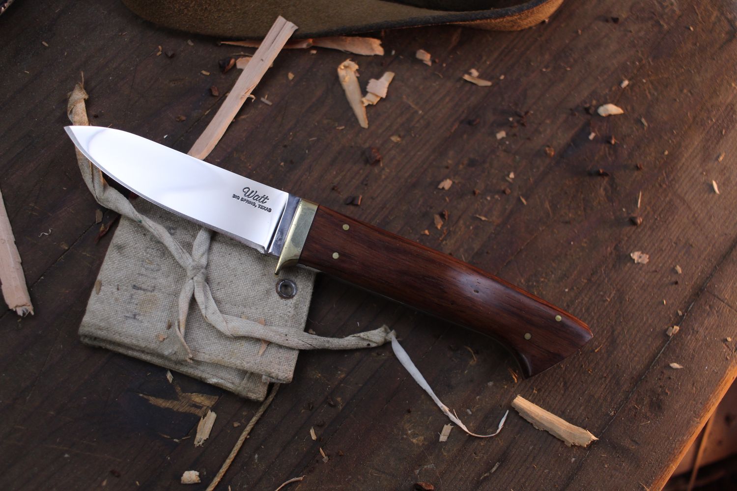 Watt Custom 3.25&quot; Drop Point Hunter / Cocobolo / Stainless ( Pre Owned )