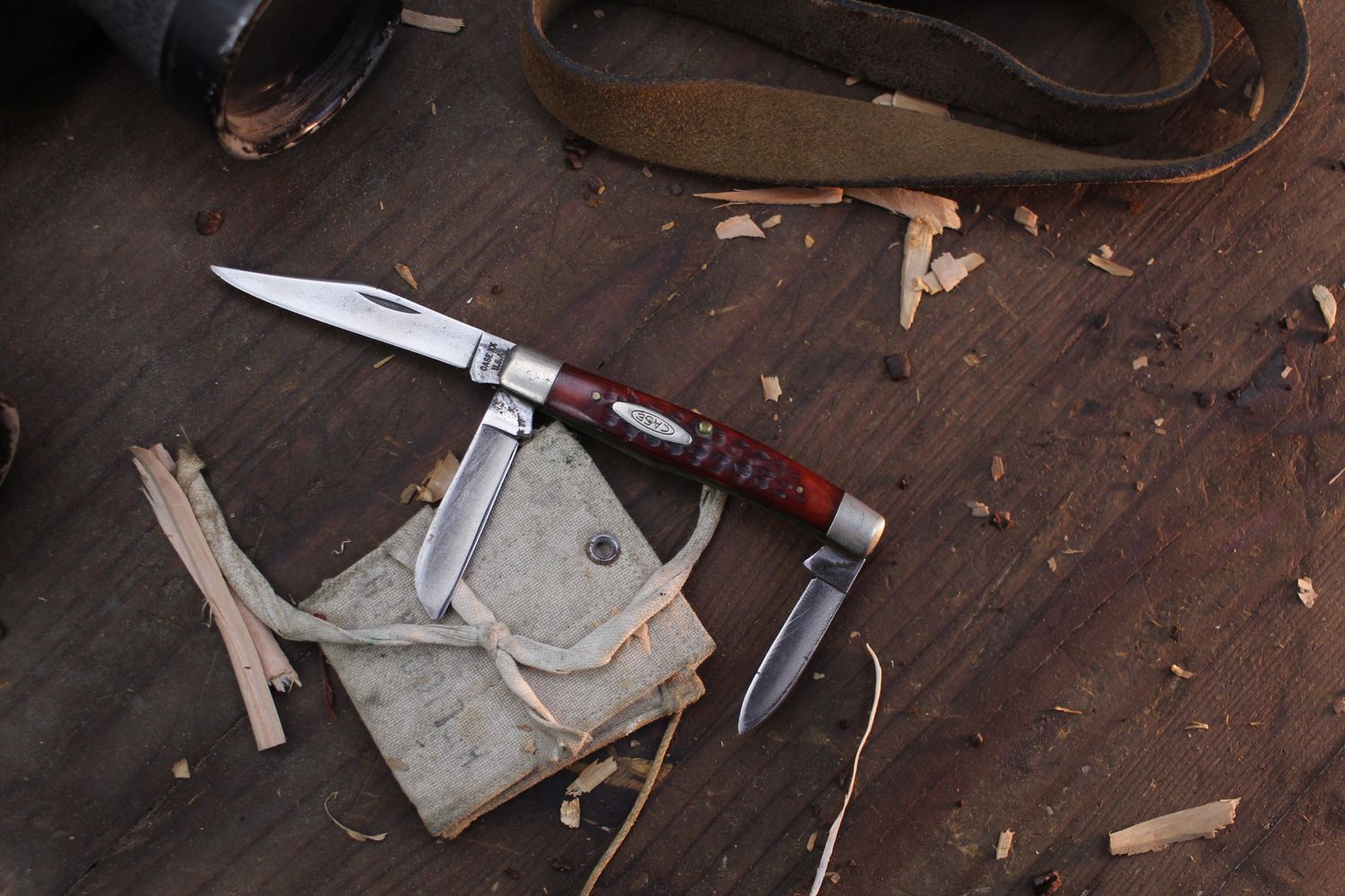 Case Vintage Stockman 3.5&quot; Closed Slipjoint Folder / Red Jigged Bone / Patina 1095 ( Pre Owned )