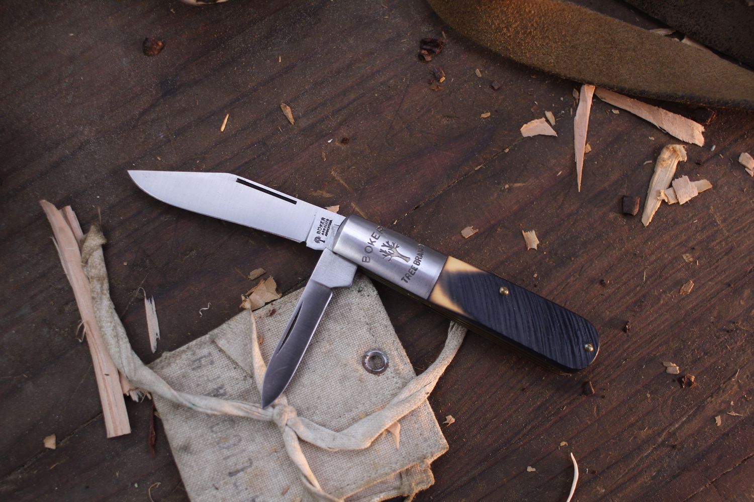 Boker Tree Brand 493 Barlow 3.25&quot; Closed Slipjoint Folder / Saw Cut Bone / Satin Stainless ( Pre Owned )