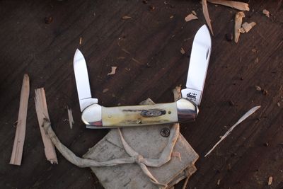 Case Canoe 3.5&quot; Closed Slipjoint Folder / Stag Horn / Polished Tru-Sharp Stainless ( Pre Owned )