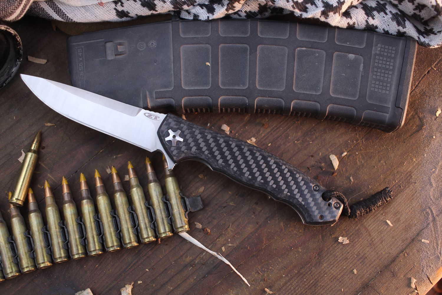 Zero Tolerance 0452CF Sinkevich 4.1&quot; Framelock Flipper / Carbon Fiber &amp; Titanium / Satin S35VN (Pre Owned)