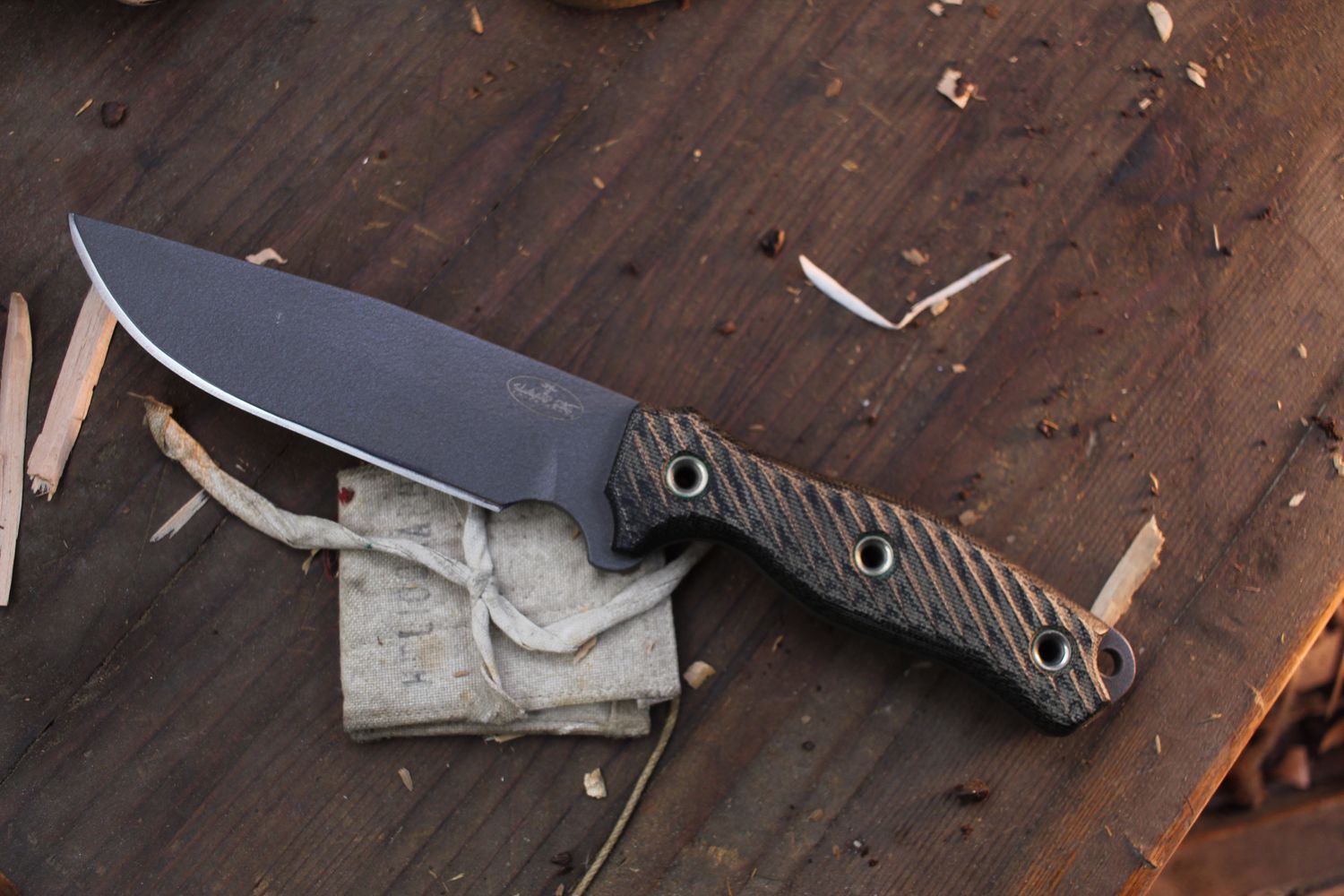 Swamp Rat Knive RatManDu 5.25&quot; Fixed Blade / Black Micarta / Black SR101 ( Pre Owned )