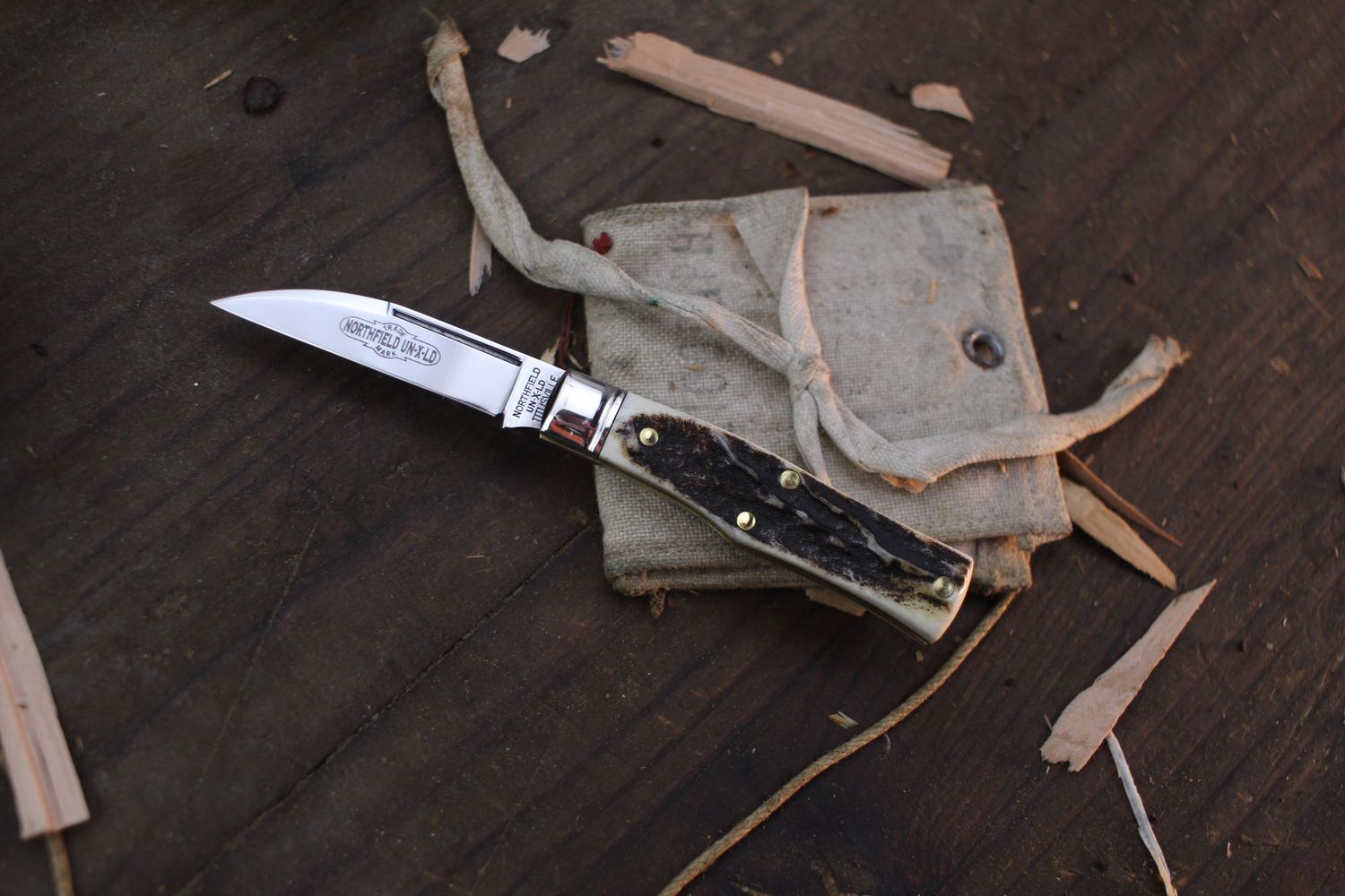 GEC Northfield UN-X-LD #22 2&quot; Slipjoint Folder / Sambar Stag / Polished 1095 ( Pre Owned )
