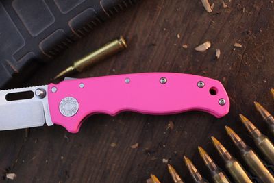 Demko AD20.5 Clip Point 3.2" Shark Lock Folder / Prison Pink Cerakote Titanium / Stonewashed 20CV