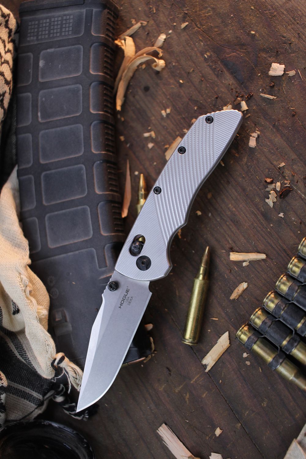 Hogue Deka 3.25&quot; ABLE Lock Folder / Machined Aluminum / Stonewashed MagnaCut  ( Pre Owned )