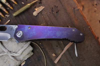 Medford Knife &amp; Tool ( MKT ) 187DPT 3.68" Framelock Folder / Violet Titanium / Stonewashed S90V ( Pre Owned )