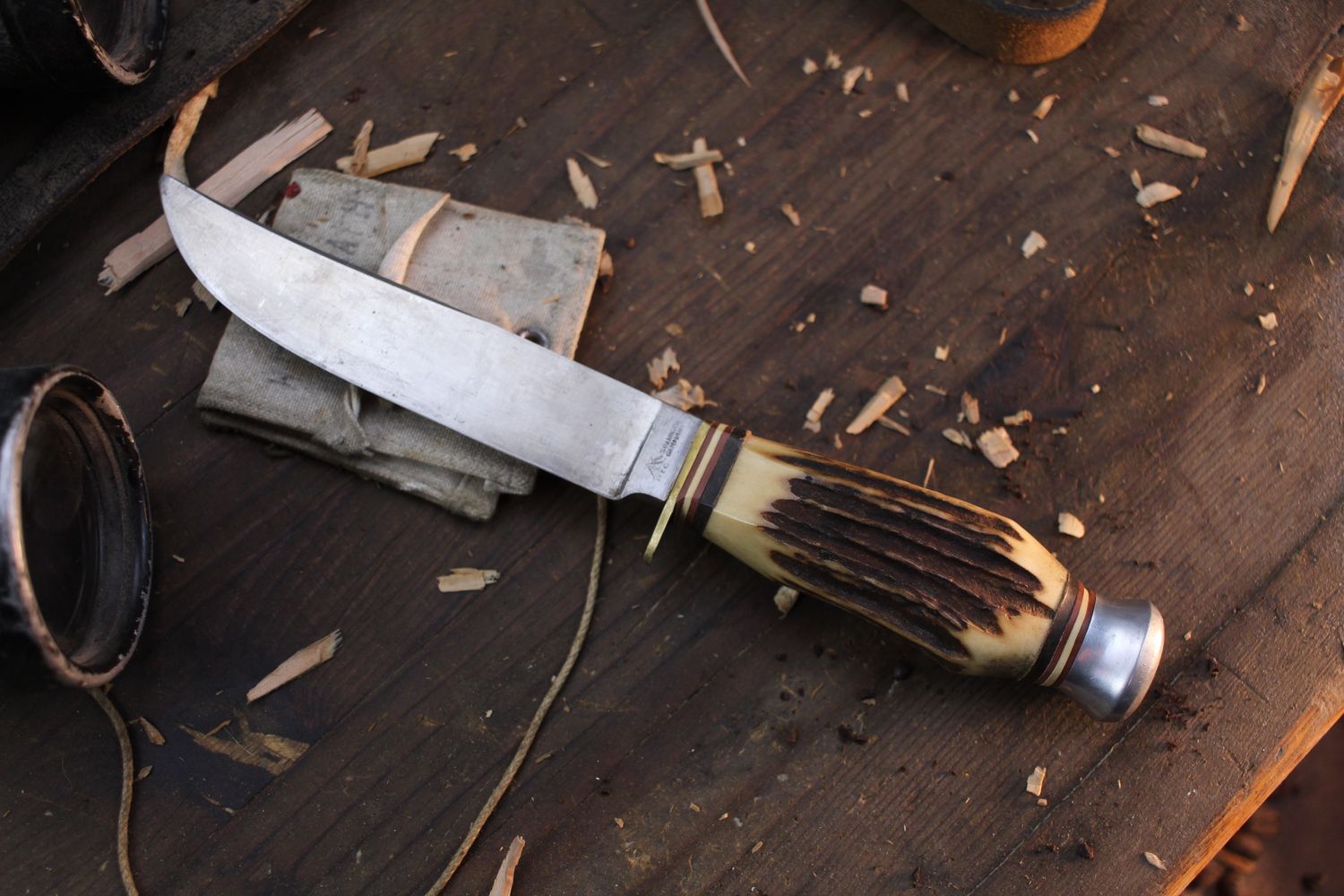 P.I.C. ( Precise Instrument Company) 4.75&quot; Fixed Blade / Stag Horn / Solingen Stainless ( Pre Owned )